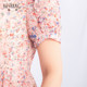 Keshang Floral Dress Summer 2023 New High Waist Slim Skirt V-neck French Puff Sleeve Chiffon Skirt for Women