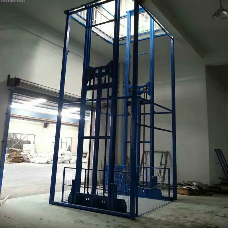 Guide rail electric hydraulic lift lift platform outdoor factory warehouse anti-crash small lift