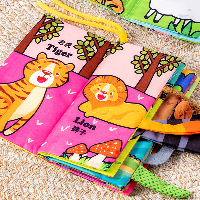 Cloth book early to teach baby to tear up and nibble to bite 6 months Baby solid tail can be torn off book 3 Puzzle Toys-Taobao
