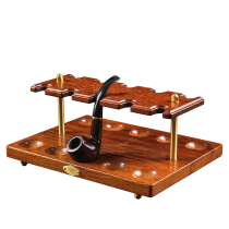 Monsoon pipe rack solid wood multi-position pipe rack pineapple grid wood copper eight-position ten-position pipe display rack accessories smoking accessories for men