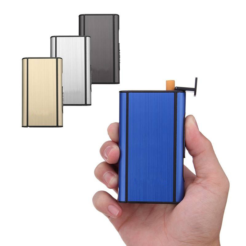 Focus 10 - packed automatic smoke box aluminum alloy cigarette box ultra - thin creative men and women portable cigarette box metal
