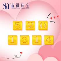 3D hard gold 999 pure gold 520 digital gold transfer beads braided bracelet for women 1314 pure gold beaded couple models