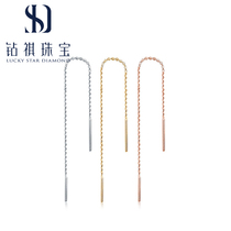 18K gold color gold rose gold female ear wire studs earrings Net red same fashion tassel long earrings tide tide