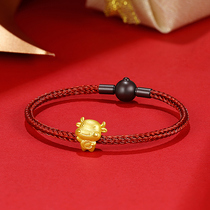 999 pure gold gold bracelet female pricing 3D hard gold transfer beads Lucky Coin Natal Zodiac Cow pure gold hand string