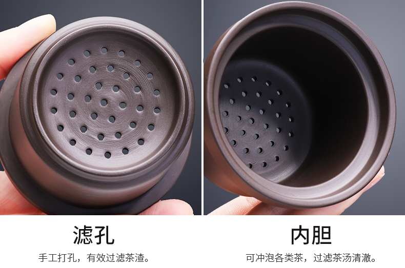 Violet arenaceous a pot of six cups of portable bag travel tea set tea cup car kung fu teapot teacup crack cup