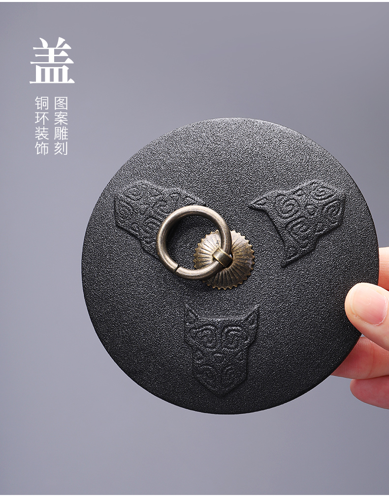 Creative large ashtray ceramic kung fu tea accessories move with cover sitting room office gift custom LOGO