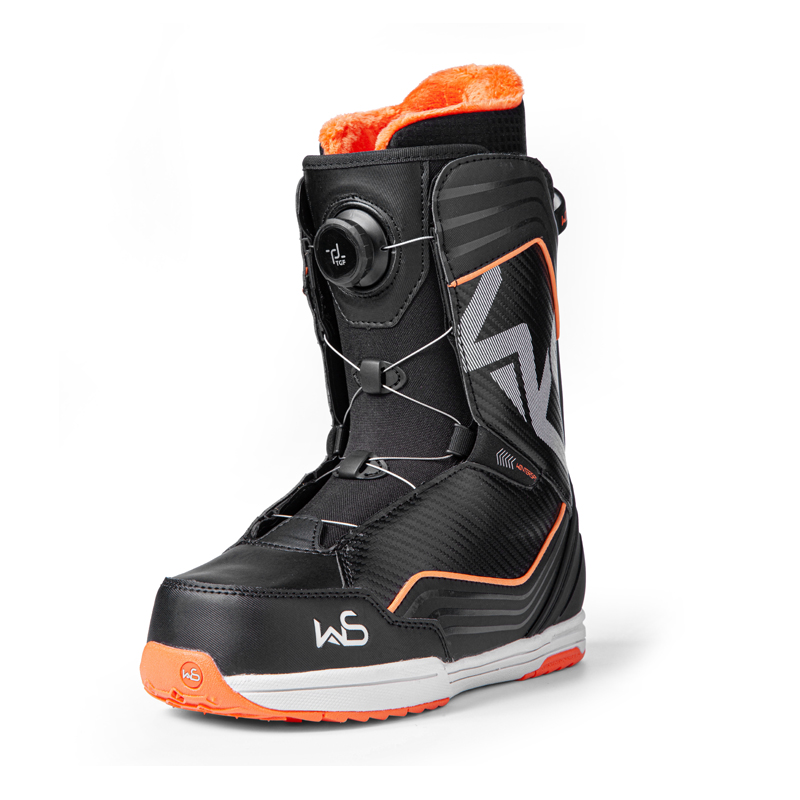 WS Veneer Ski Shoes Almighty Flat Flower Engraving Slip Veneer Shoes Veneer Ski Boot TGF Wire Buttoned Veneer Shoes