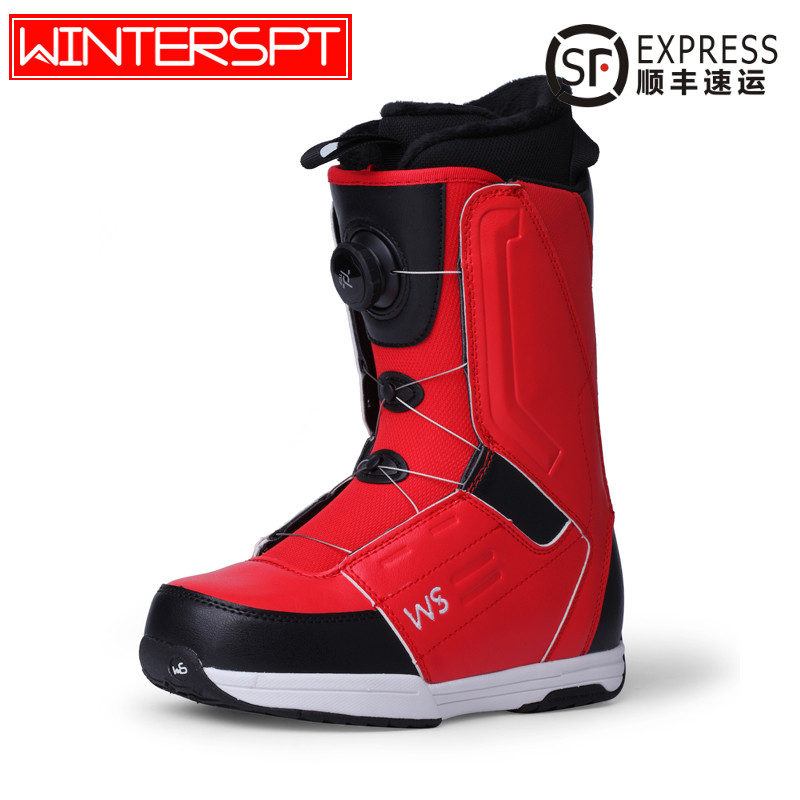 WS ski shoes single board men's flat flower carved sliding single board shoes Women's all-around all-region ski boots waterproof and warm