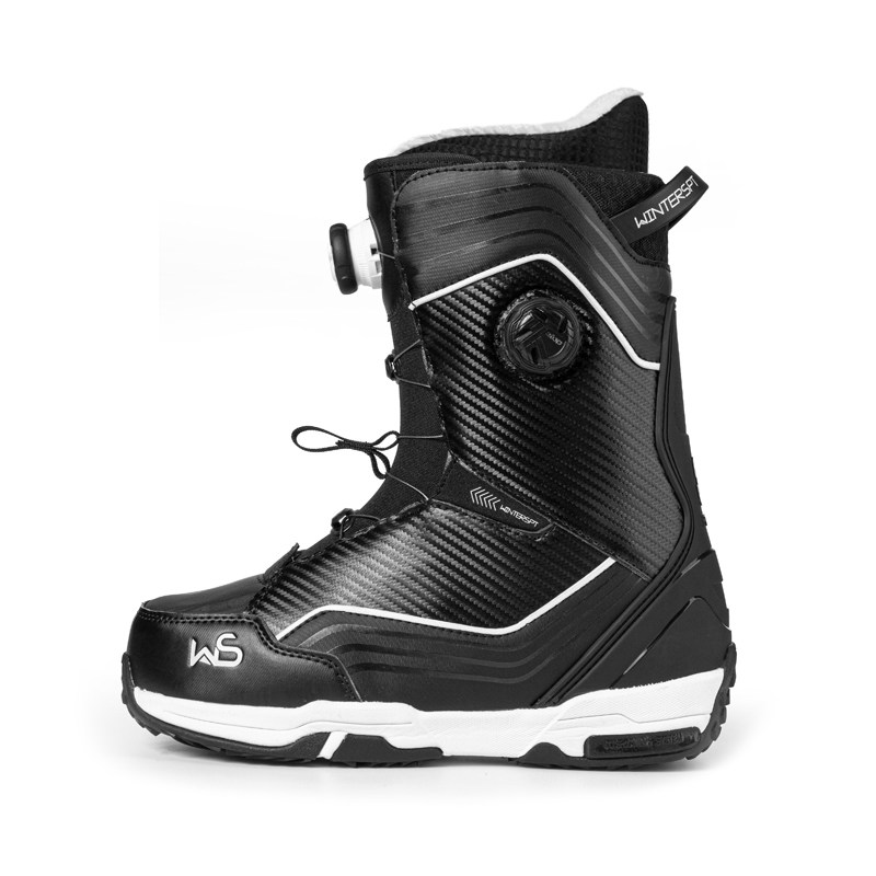 WS Veneer Ski Shoes Double Wire Buttoned Veneer Shoes Full Territory Veneer Shoes Ski boots Men's flat flower lettering