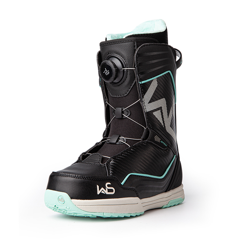 WS Veneer Ski Shoes Woman versatile all-territory flat floral engraving Veneer Shoes Warm And Waterproof Support Ski Boots