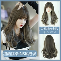 Сладкий и прохладный выбор ins ind wind curly hair -cold коричневый рис золотой цвет