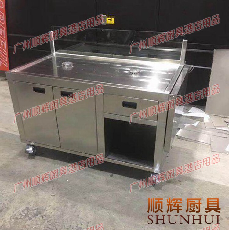 Steam Jet Type double headband Active plate Breakfast Steamed Bread Oven Wrap Oven 2 Head Stainless Steel Steamed Buns Insulated Vending Table