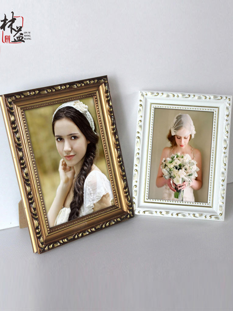 European solid wood photo frame table creative modern simple 5 6 7 8 12 inch a4 children's picture frame wall hanging custom