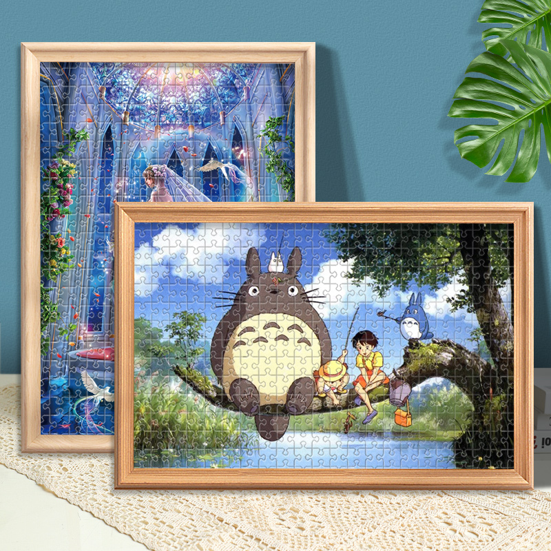 Solid wood jigsaw frame framed frame 1000 sheet frame framed framed frame hanging wall block puzzle frame 50 x 75 outer frame custom