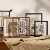 Двусторонняя прозрачная фоторамка в рамке для каллиграфии, украшение стола, каллиграфия и живопись, рамка для живописи, стеклянная кисть в рамке, рамка для каллиграфии