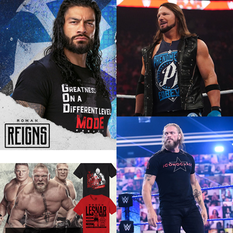 European Size Wwe Loose Fit Roman Reigns Brock Lesnar New Style Round Neck Short Sleeve T-Shirt