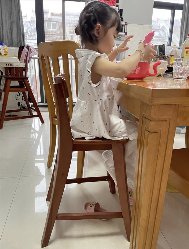 Outlet New Beech Wood Children Dining Chair Can Fold Two-fold Multifunction 6 Months Solid Wood High Chair Big Dinner Plate Dual-use