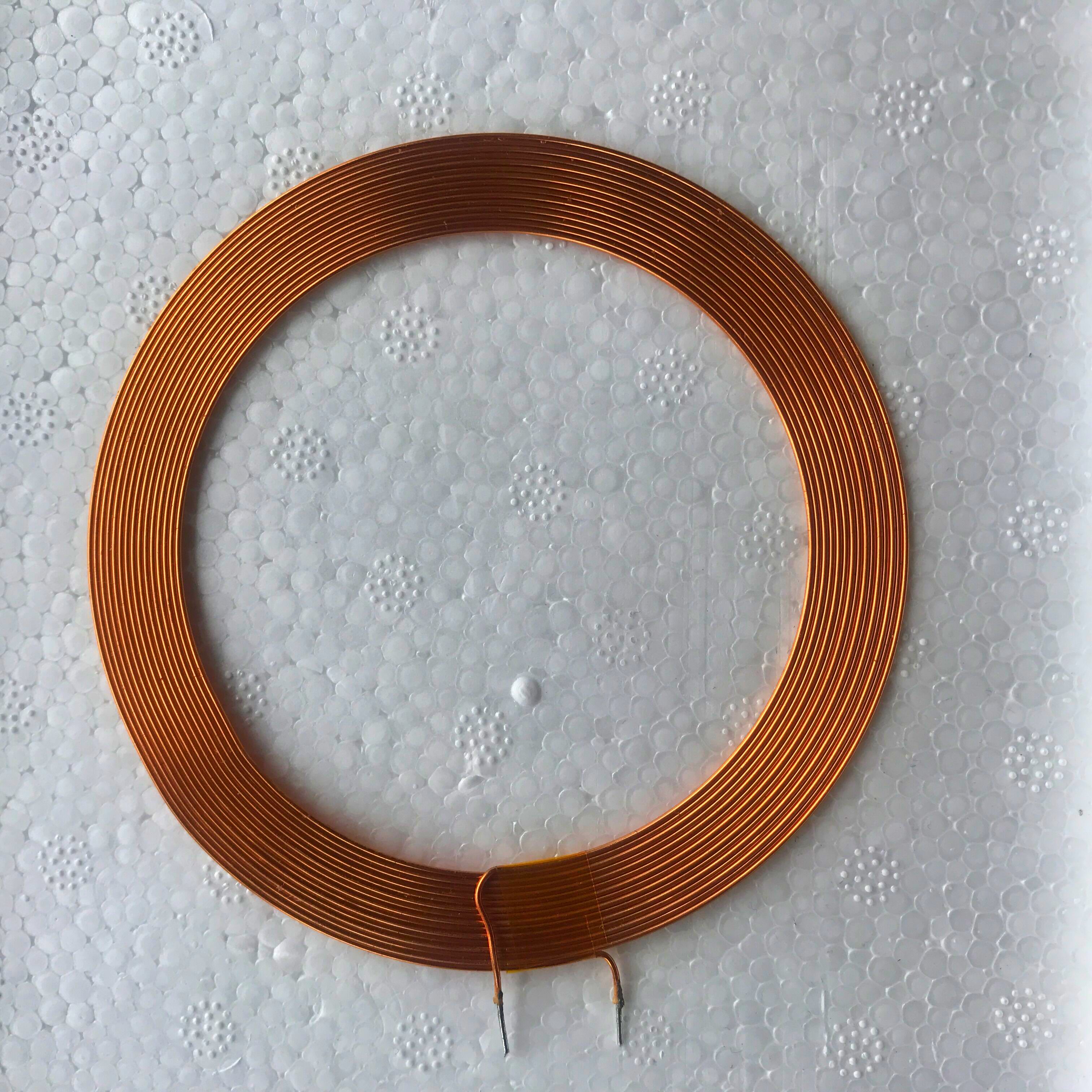 Inner diameter 70mm * 0 7 lines * 15 turn self-adhesive hollow coil reader wireless charging coil to be customized