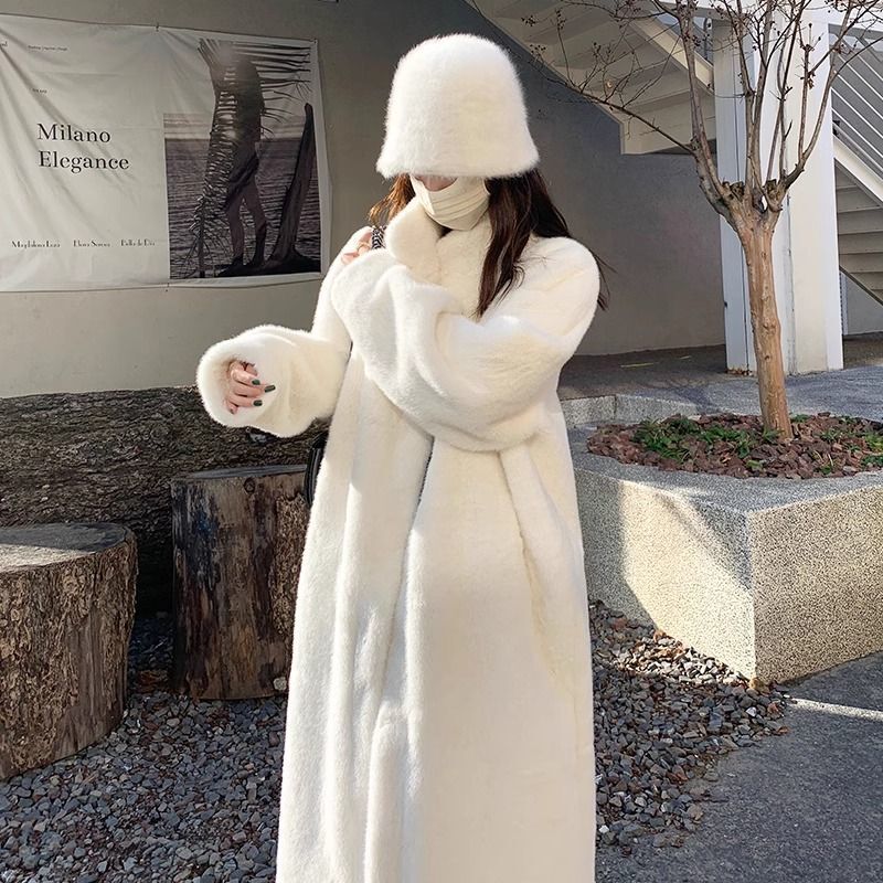 2025 Autumn and Winter Thickened Long Stand Collar Mink Fur Integrated Fur Coat Eco-Friendly Fur Jacket for Women
