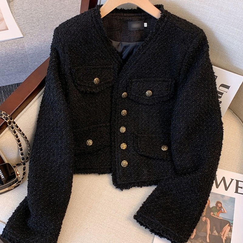 Black Chanel-Style Jacket for Women, Spring and Autumn 2026 New Model, French Elegant Socialite Early Spring Short Slim-Fit Top