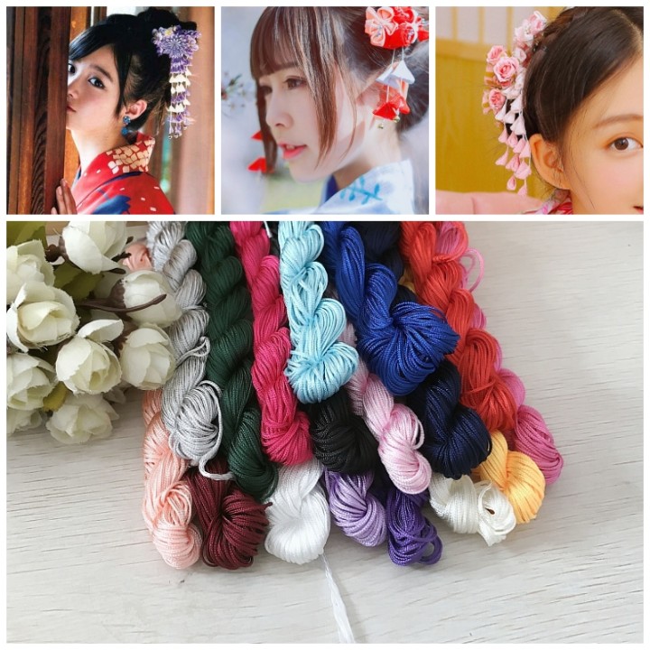 The whole 25-yard price 1MM jade thread braided rope DIY handmade wind hair accessories Hair accessories braided rope material accessories