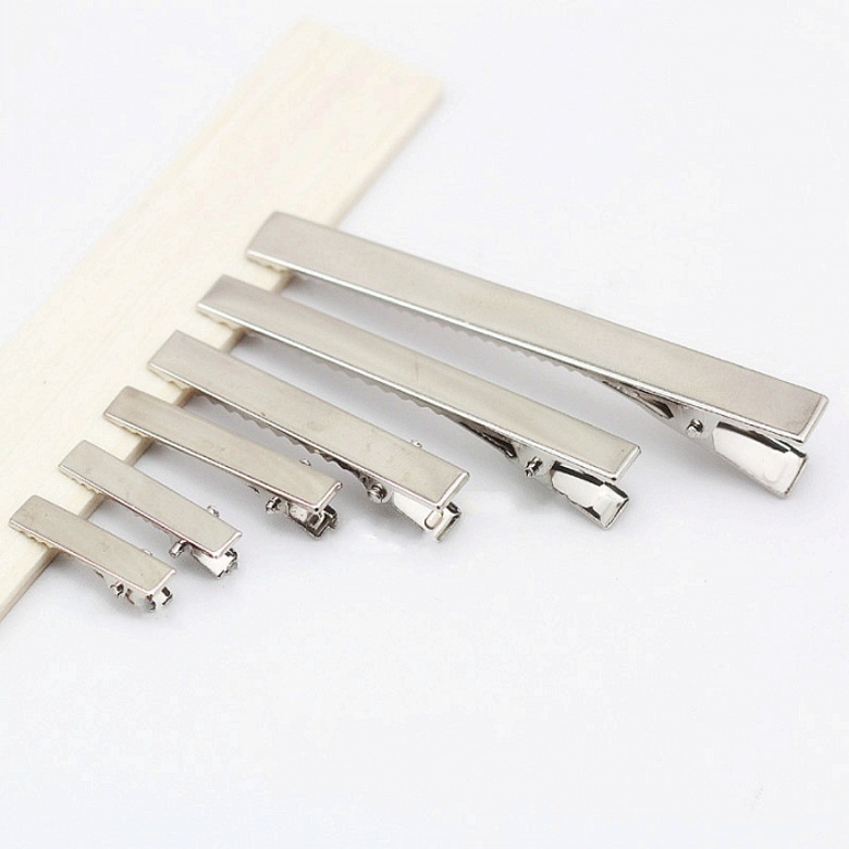100g price DIY hair accessories Hair accessories material accessories A variety of sizes white K color square clip Nickel color duckbill clip flat clip