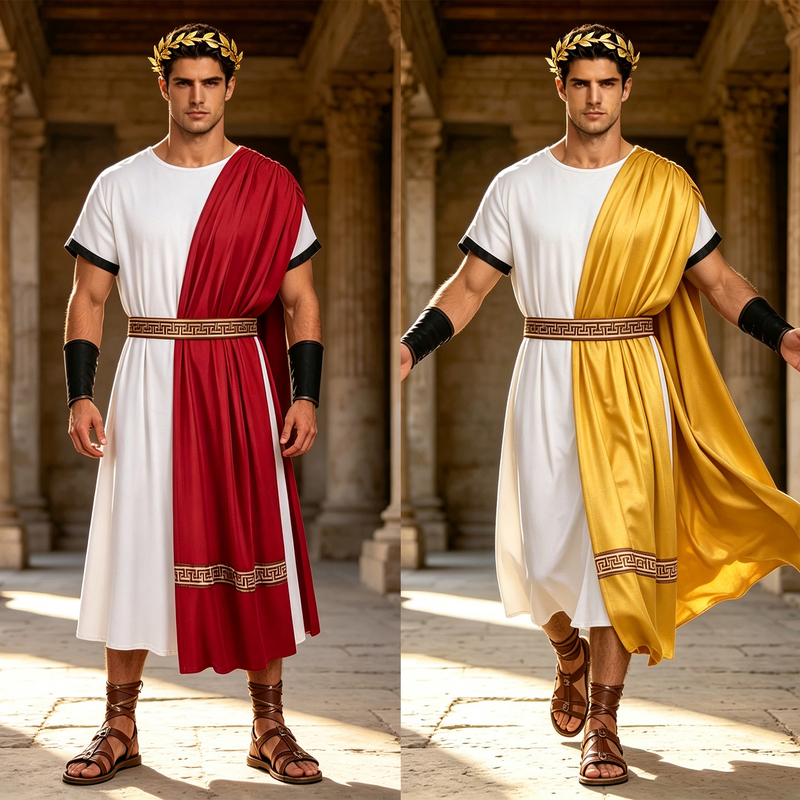 Adult Toga Costume Roman Robe Greek God Costume Halloween Cosplay Costume Accessories Set