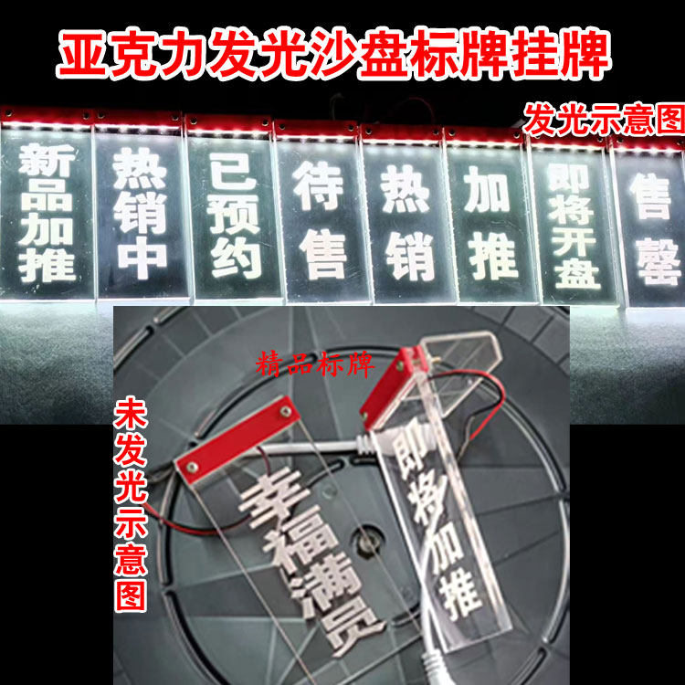 Acrylic luminous listing ultra-thin light box building disc urban planning model signage sand disc identification card laser customization