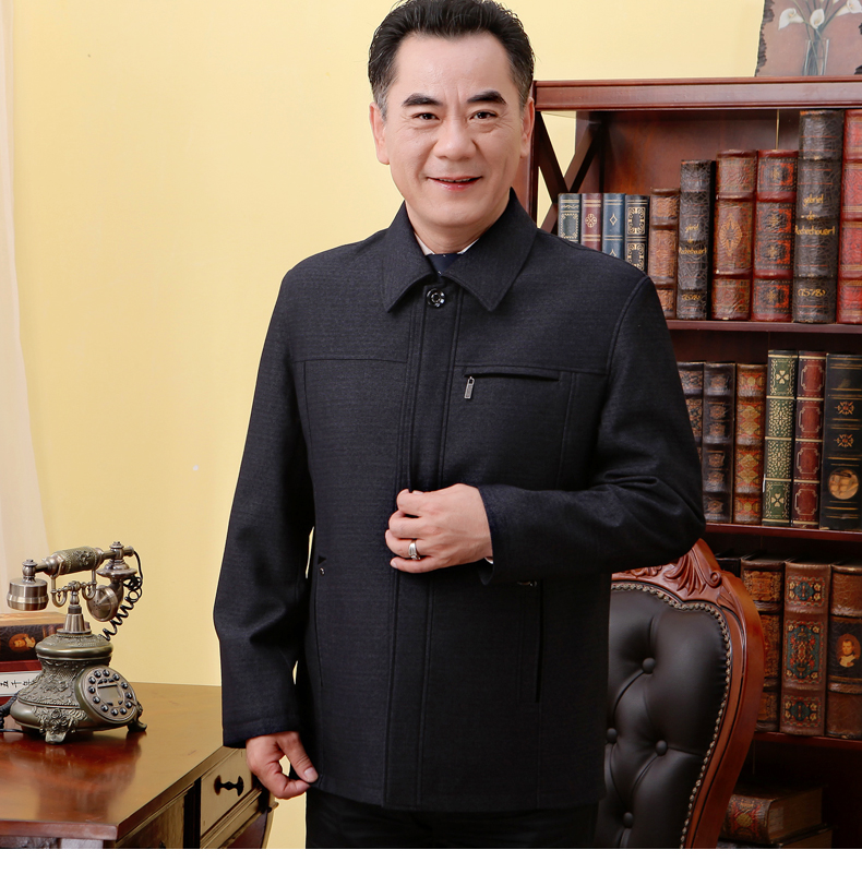 Áo khoác nam trung niên thả lỏng mùa xuân và mùa thu áo trung niên