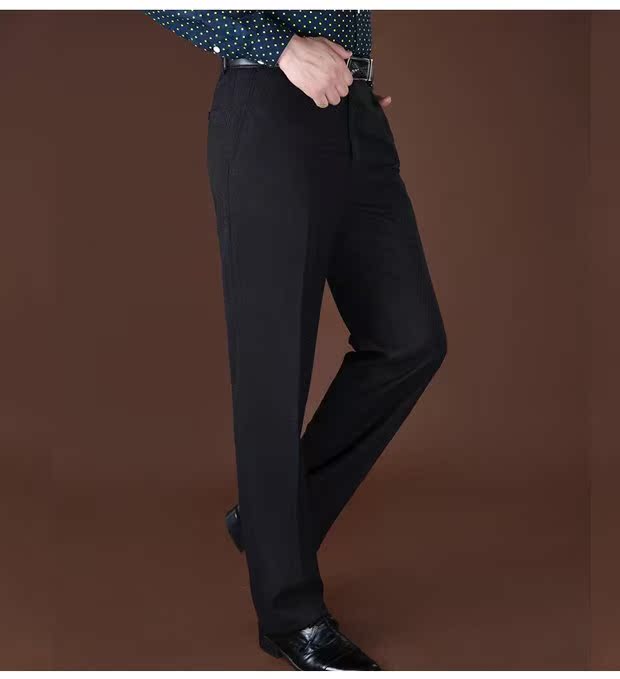 Mùa thu và mùa đông len nam quần dày phần rộng lỏng thẳng phù hợp với quần trung niên cashmere thường quần quần nam quần tây công sở