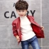 Áo khoác bé trai mùa đông Thicken Plus Velvet Leather Children Wear Children Big Tops Leather Jacket PU Leather Boy Áo khoác ngoài