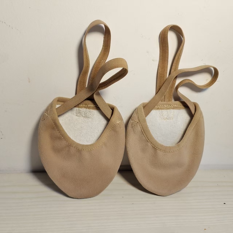Professional Artistic Gymnastics Shoes, Half-Foot Shoes for Children and Adults, Non-Slip Silicone Straps, Thickened Velvet Surface Practice Shoes