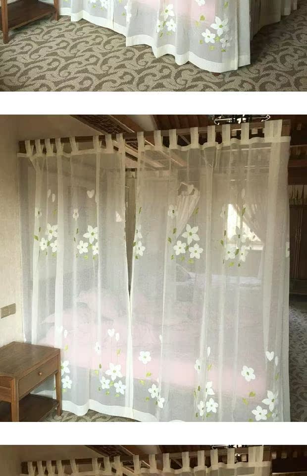 Trung Quốc Mỹ ở Đông Nam Á phong cách bốn cột dây đai giường tán Velcro nhạt bông vàng giường thêu sợi lưới manti - Bed Skirts & Valances 	rèm che giường ký túc xá	