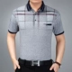 Váy hè cho bố ngắn tay nam hè 40-50 tuổi trung niên áo sơ mi nam trung niên hè áo thun nam tay ngắn đen