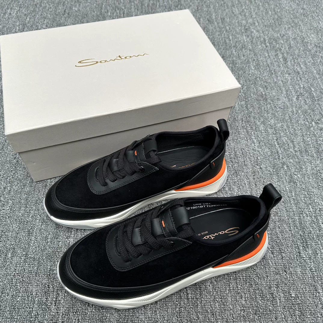 Покупка новых мужских кроссовок Santoni San Teni с плетением стежков, шнурованные повседневные кроссовки