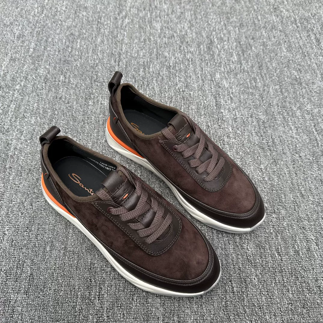 Покупка новых мужских кроссовок Santoni San Teni с плетением стежков, шнурованные повседневные кроссовки