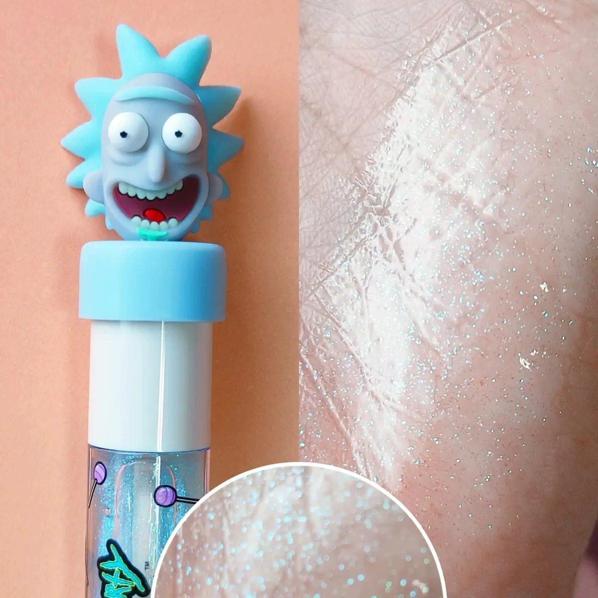 Палетка теней Sheglam Rick and Morty — лимитированная 12 цветов, компактный комплект с блеском и зеркалом