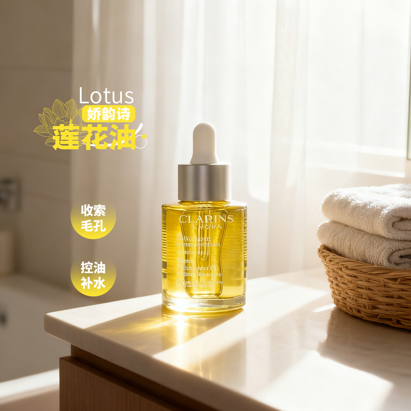 Use Oil to Nourish Your Skin! Clarins Lotus Oil Facial Care Oil Essence Oil Balances Oil and Water, Moisturizes, and Refines Skin
