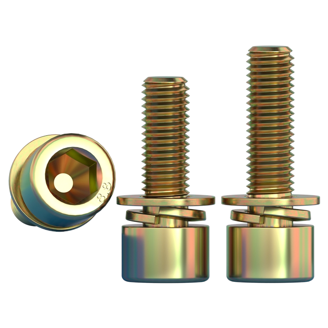 Grade 8.8 carbon steel color zinc hexagon three-combination screw