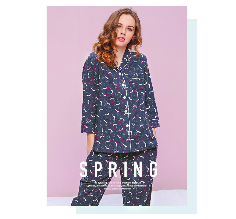 Pyjama pour femme en Coton à manches - Ref 2991670 Image 19