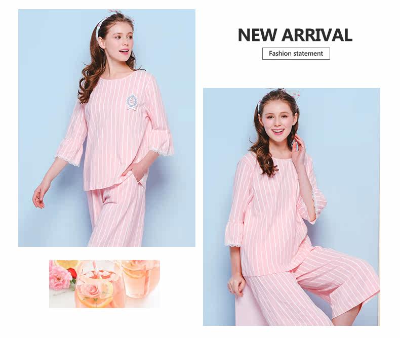 Pyjama pour femme en Coton à manches - Ref 2991624 Image 23