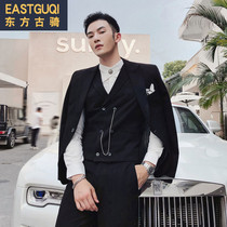 2019 autumn yuppie suit male groom small suit suit suit set three sets Korean slim trend English best man