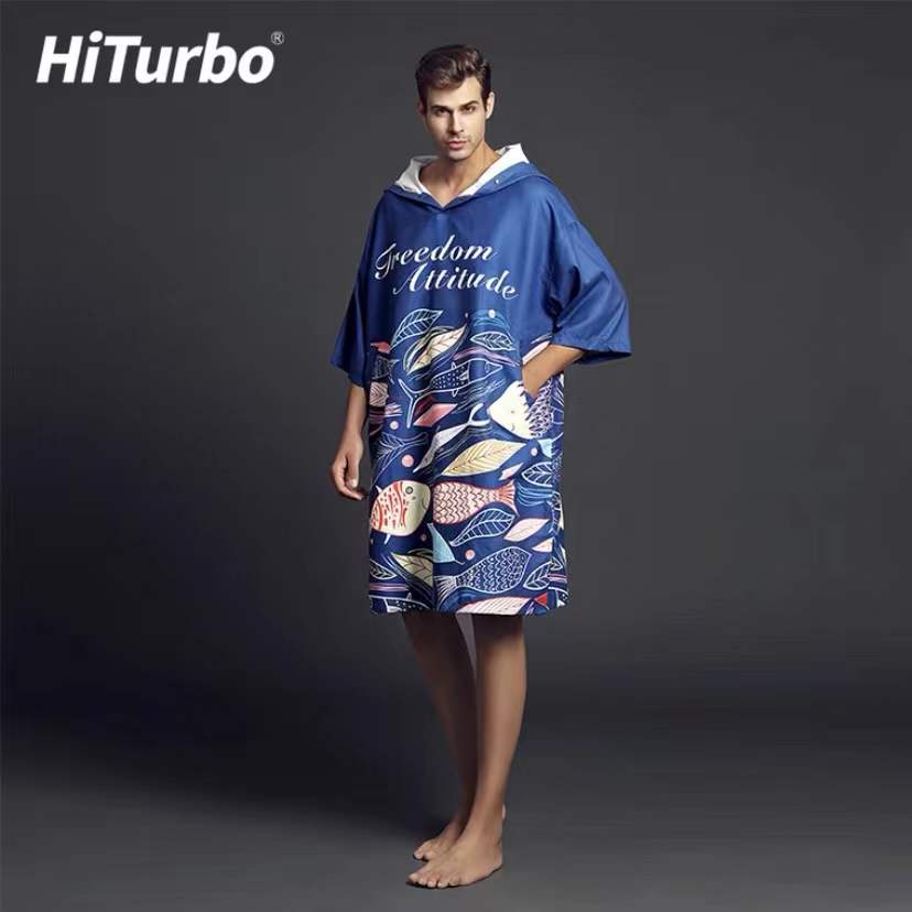 (Whale Qi) HiTurbo quick-drying bath towel diving tank canopy bathrobe beach towel changing cover absorbent sports towel