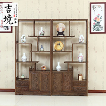 Red Wood Chicken Wings Wood Bogu Shelf Solid Wood Dorpao tea room Living room Antique Rack Chinese Zen-style Guan Guan Cabinet Furniture