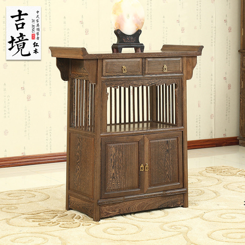 Chinese-style chicken wing wood altar furniture mahogany for the table master cabinet Buddha Taiwan incense strip case Buddha niche solid wood porch table