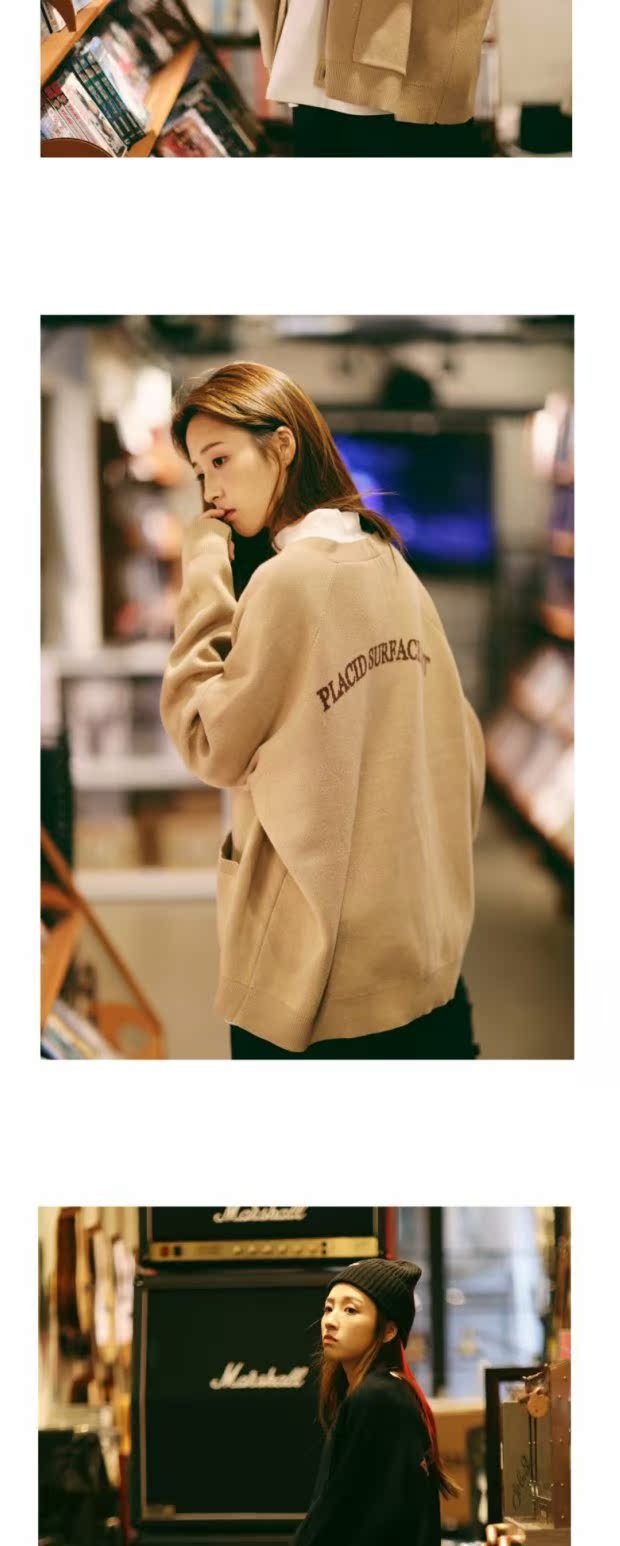 PSO Brand 18AW3 Tide thương hiệu áo len ấm áp áo khoác nam kaki lỏng áo len Nhật Bản áo khoác cardigan nam
