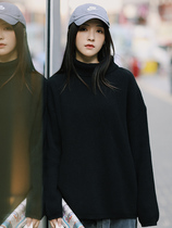 PSO Brand 19AW4 autumn and winter warm solid color couple turtleneck sweater simple loose lazy sweater men