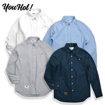 aceoa 2018 original fashion trendy brand 100% cotton Oxford woven wash long sleeve shirt solid color men