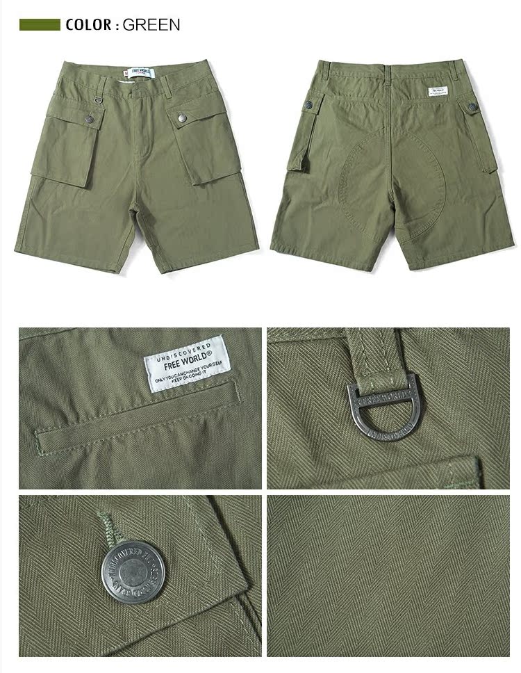 Phiên bản sửa đổi MIỄN PHÍ 18SS của mẫu xương cá P44 Ami pocket túi lớn trên đầu gối dụng cụ lỏng lẻo quan ao nam