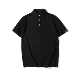 Áo cotton nguyên chất nhập khẩu Nhật Bản màu đen nặng gió gió áo sơ mi POLO nam màu trơn ve áo ngắn tay cotton mùa hè nam